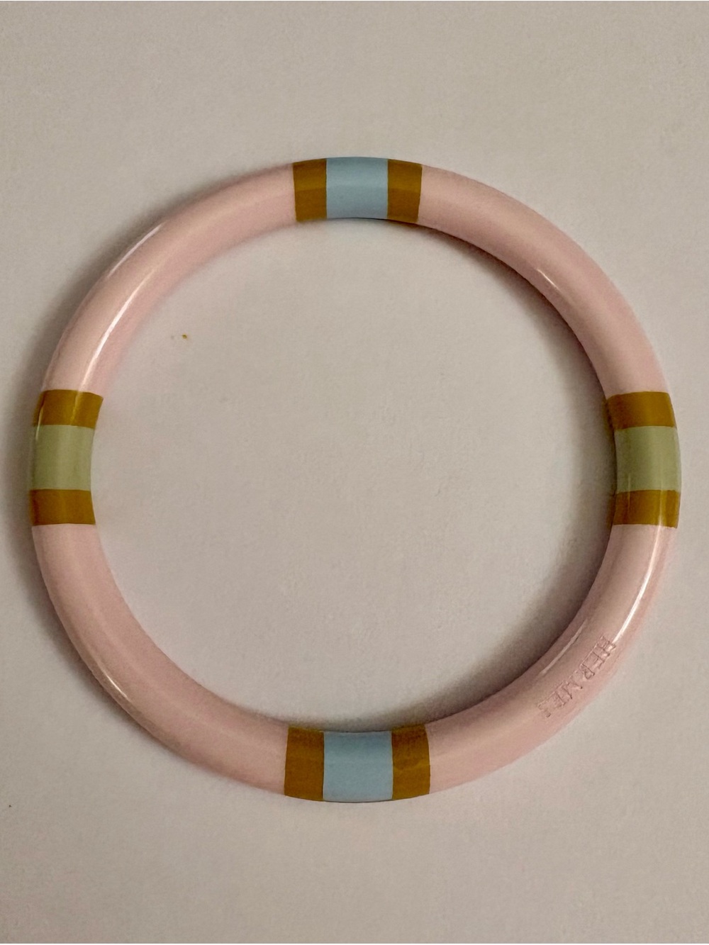 Hermès Rose H Equipe Lacquered Wood Bangle Bracelet Size T3 (M)